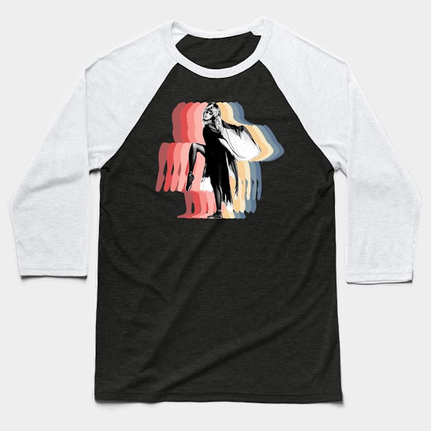 Stevie Nicks Retro Baseball T-Shirt by sarsim citarsy